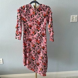 ZARA Pink Asymmetrical Floral Dress